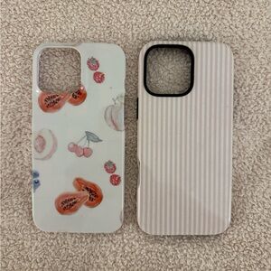 Floral and Striped Phone Case Set